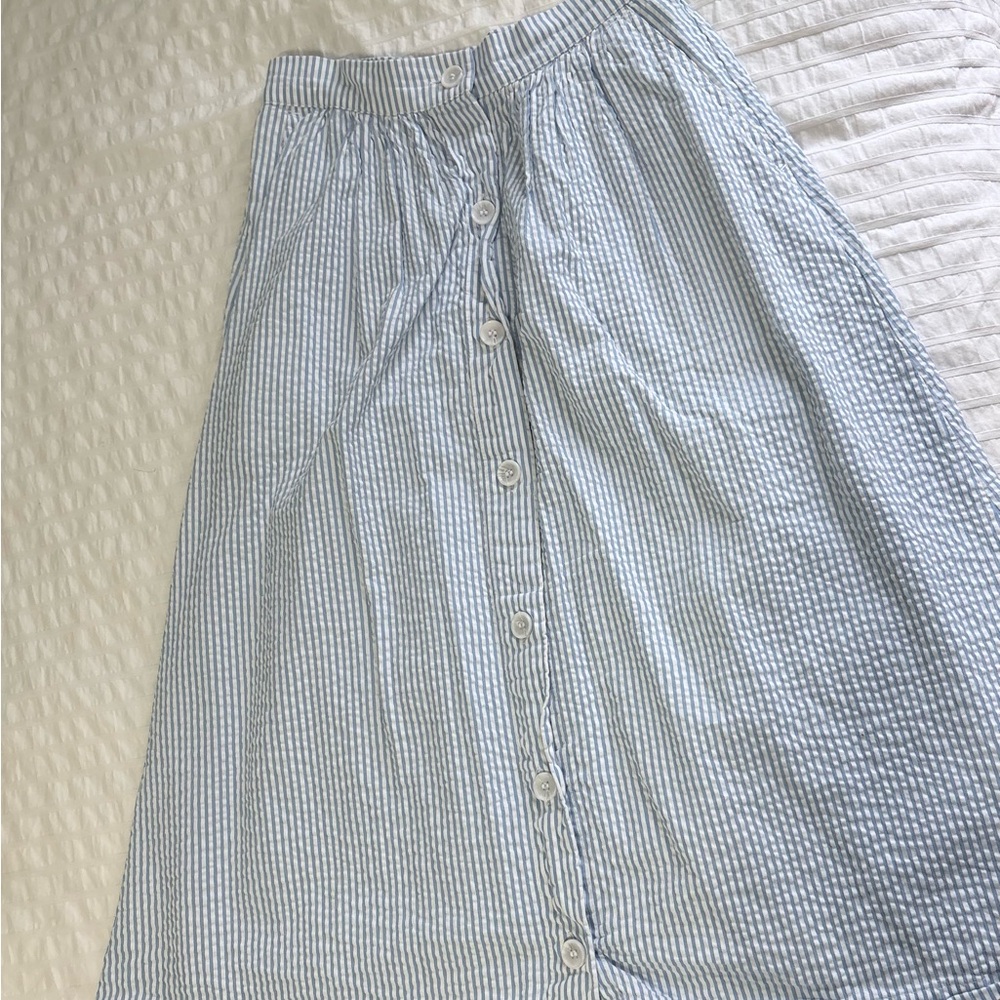 H&M Light Blue Striped (seersucker) Skirt
